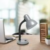 Creekwood Home Traditional Fundamental Metal Desk Task Lamp and Bowl Shaped Shade with Flexible Gooseneck, Silver CWD-1000-SL